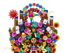 Load image into Gallery viewer, Arbol de la Vida "Mexican Party" 8"x 8"