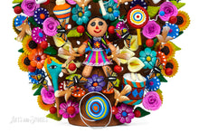 Load image into Gallery viewer, Arbol de la Vida "Mexican Party" 8"x 8"