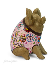 Load image into Gallery viewer, Pig w/mascara pink cat 10"x6"