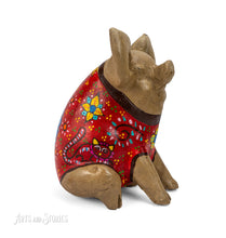 Load image into Gallery viewer, Pig w/mascara red flower 10"x 6"