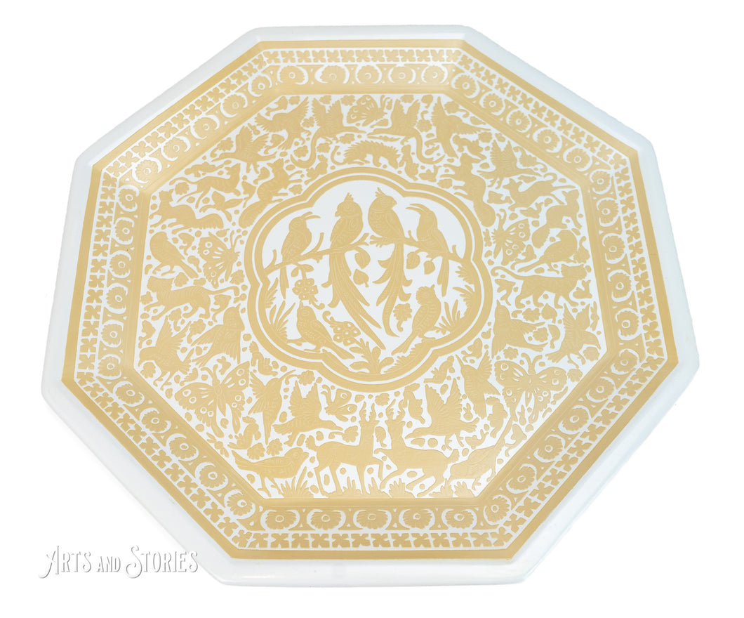 Octagonal Tray Birds NOMBRAR