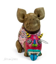 Load image into Gallery viewer, Pig w/mascara pink cat 10&quot;x6&quot;