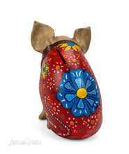 Load image into Gallery viewer, Pig w/mascara red flower 10&quot;x 6&quot;